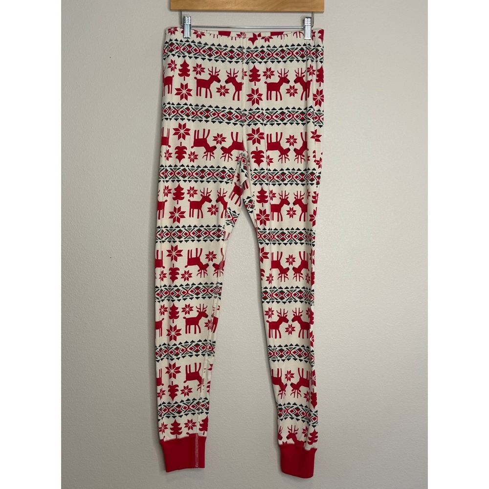Hanna Andersson Organic Cotton Fair Isle Reindeer Holiday Pajama Pants Large